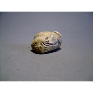 Netsuke In Ivory. The Monkey's Dream. Japan Meiji Period (1868-1912)