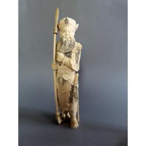 Ivory Okimono. Armored Warrior. China 1920-30
