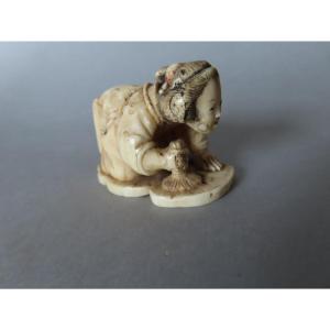 Okimono Made Of Marine Ivory. The Corvéz. Japan, Early Meiji Period (1868–1912)