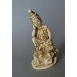 Okimono Carved From Marine Ivory. Sleeping Child Buddha. Meiji Period, Japan (1868–1912)