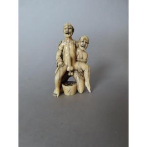 Erotic Ivory Netsuke. Curiosity. Japan, Taisho Period (1912–1928)