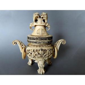 Ivory Incense Burner. China, 1920s–1930s.