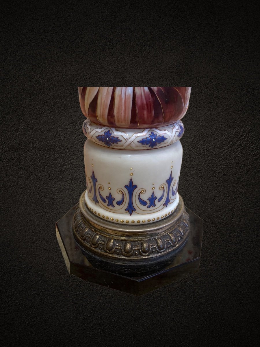 19e Paire De Vase Opaline -photo-3
