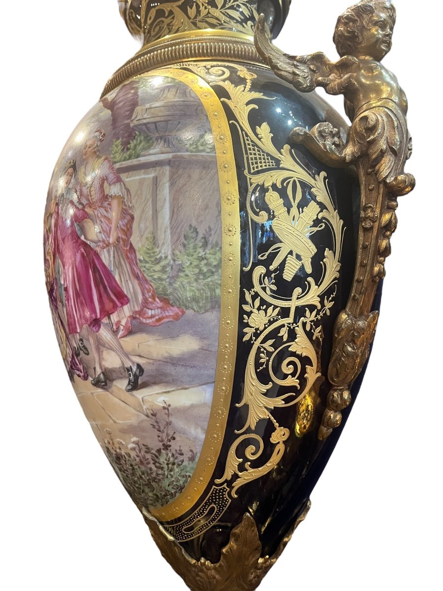 Large Sèvres Porcelain Vase 19em-photo-5
