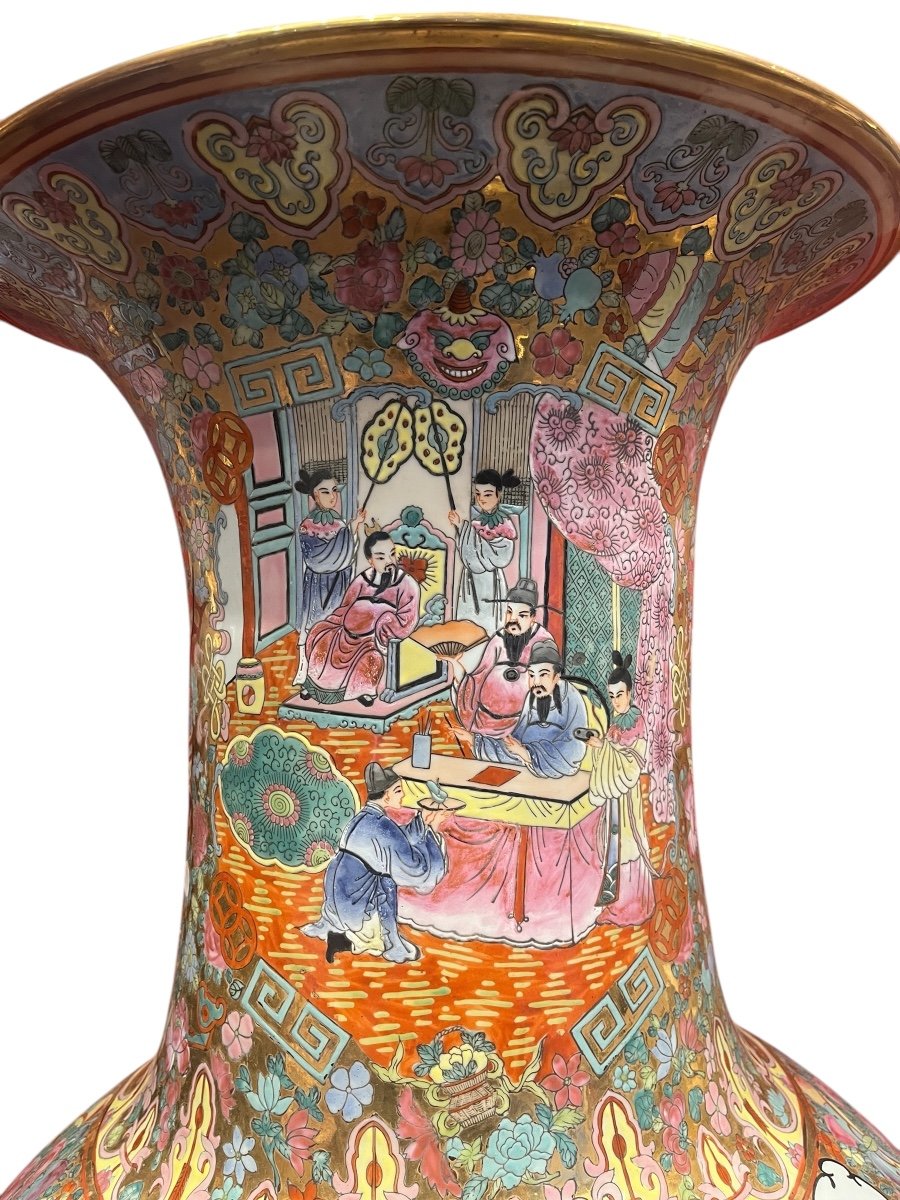 160 Cm Pair Of Chinese Vases 20th Century -photo-3
