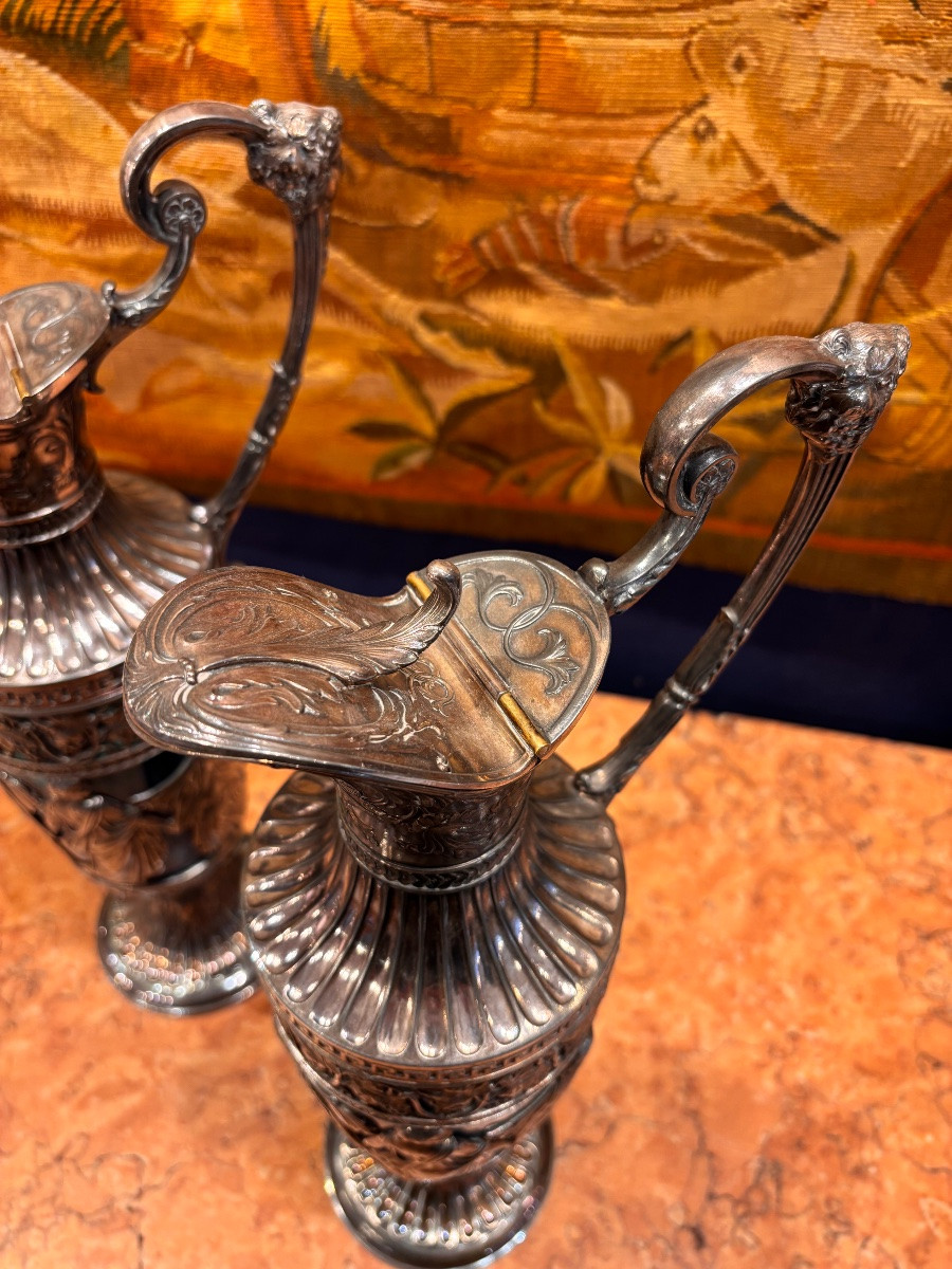 Paire d’aiguières en argent doublé 1/10 – France, fin XIXe siècle-photo-5