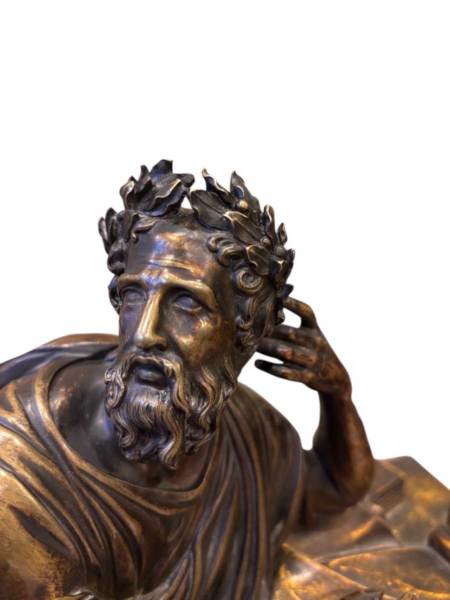 19th Century – Neoclassical Mantel Clock In Bronze And Black Marble-photo-5