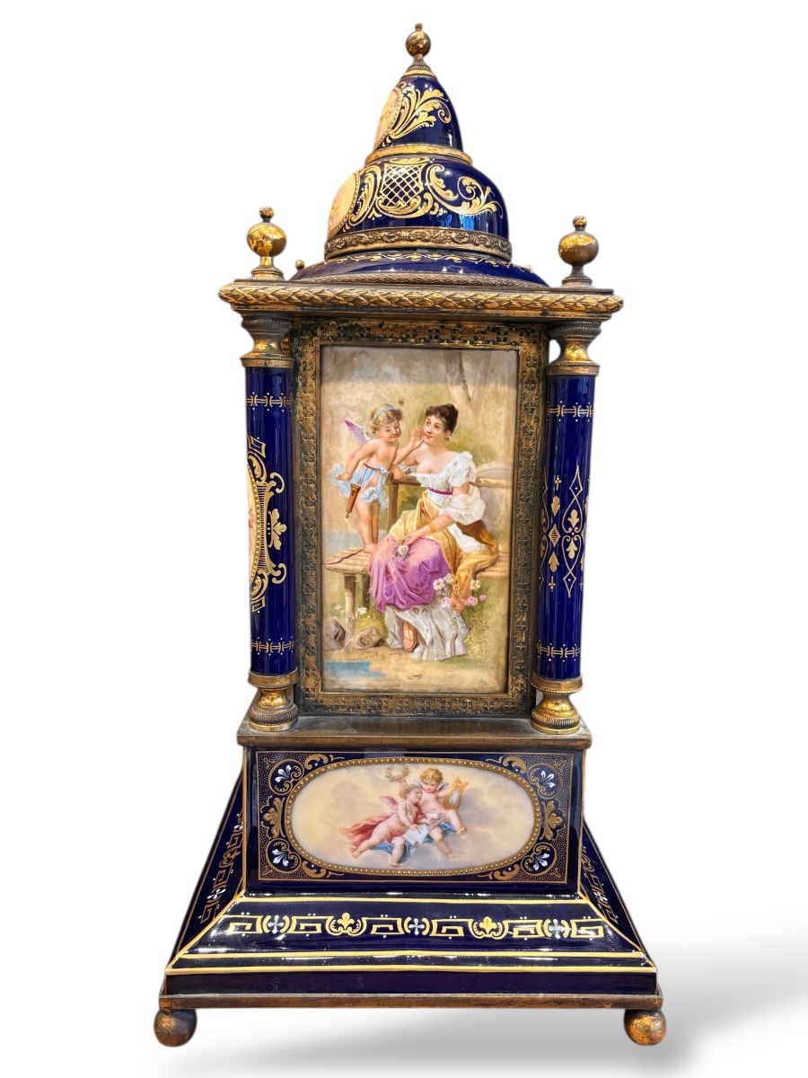 XIXe, Pendule en porcelaine de Vienne-photo-4
