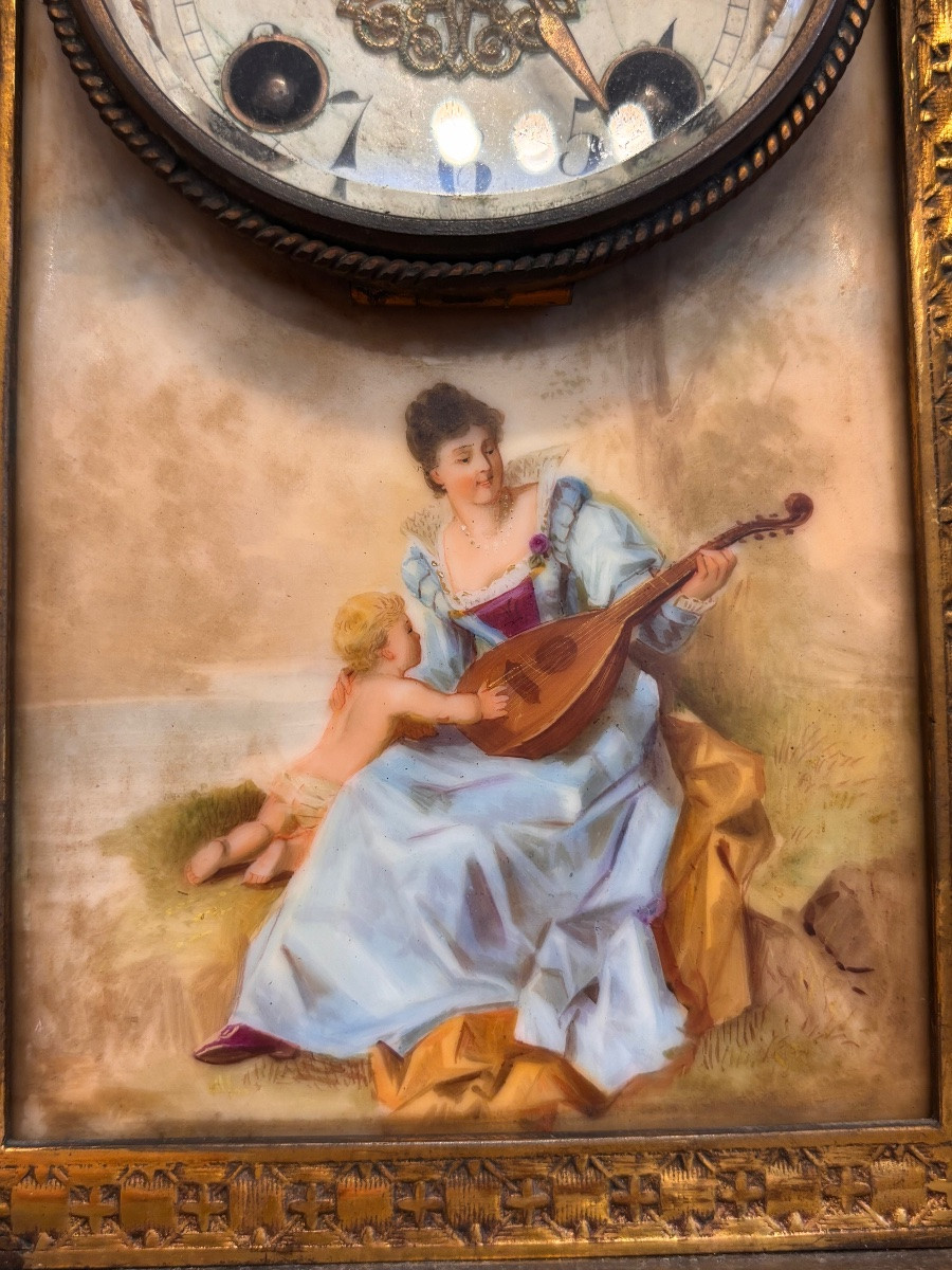 XIXe, Pendule en porcelaine de Vienne-photo-4