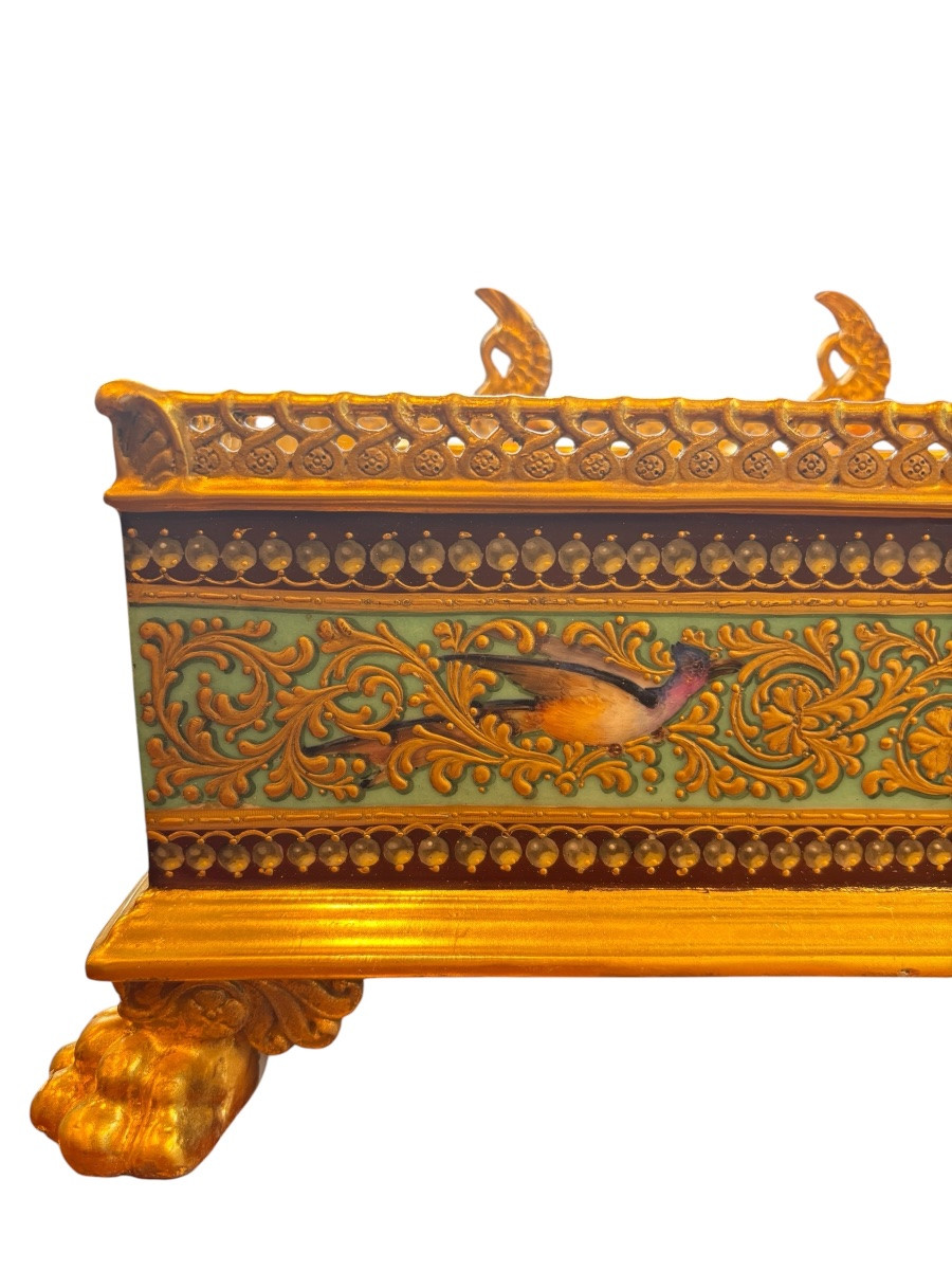 19th Century, Porcelain Desk Inkwell In The Sèvres Style-photo-4