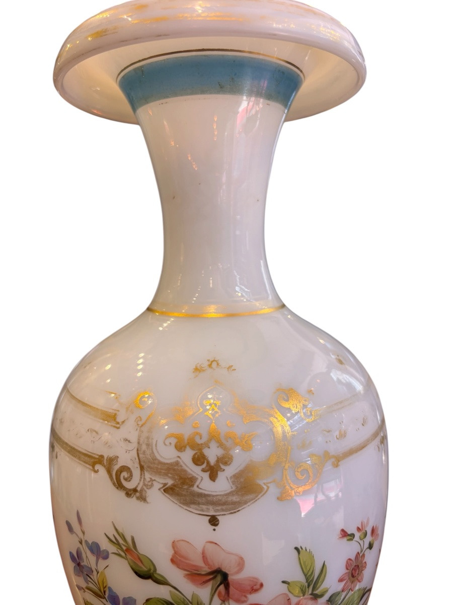 19th Century, Pair Of Glazed Opaline Vases, Probably Baccarat-photo-3