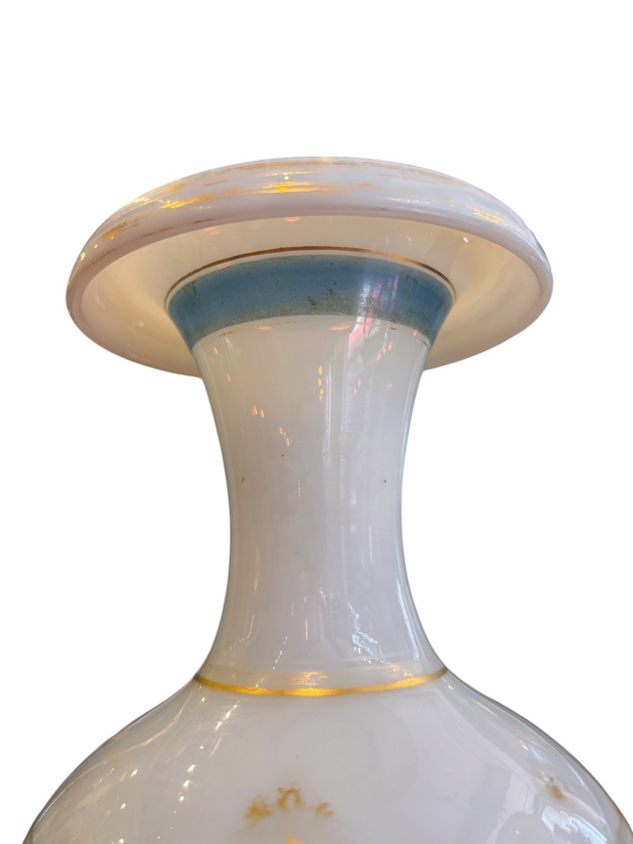 19th Century, Pair Of Glazed Opaline Vases, Probably Baccarat-photo-4