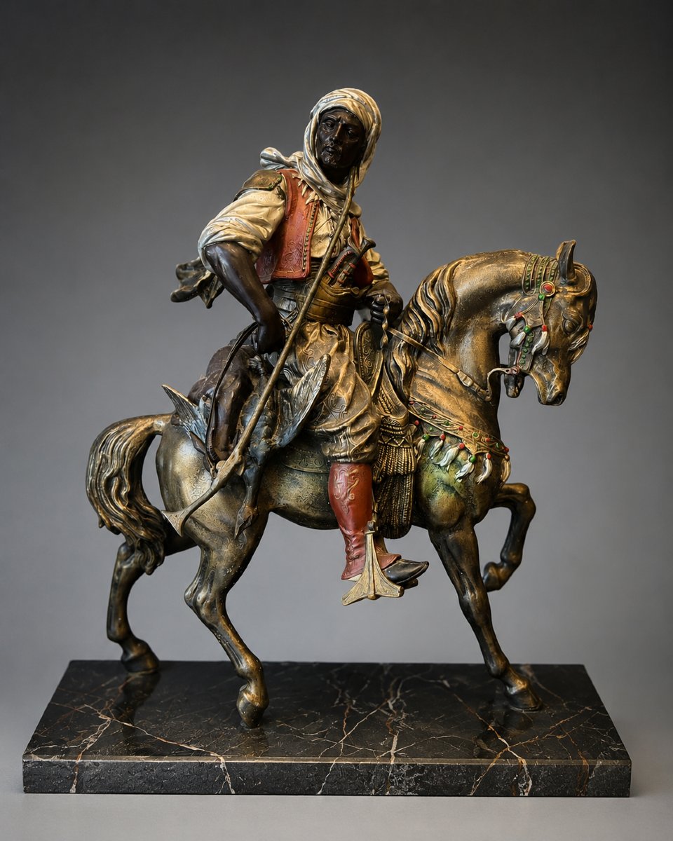 Arabian Rider On Horseback - Barye & Guillemin 