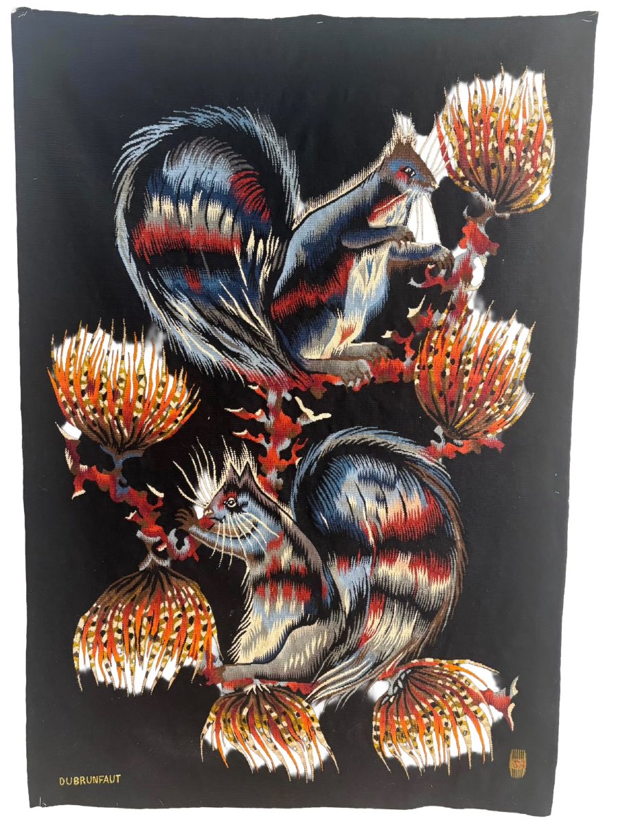 Aubusson Tapestry "feux Du Soir" By Edouard Dubrunfaut - Atelier Simone André, Felletin 