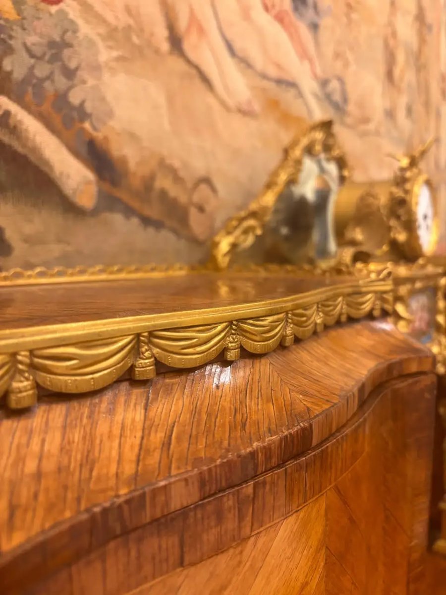French Louis XV-style Desk By C.c., With Sèvres Porcelain, Alix-photo-2