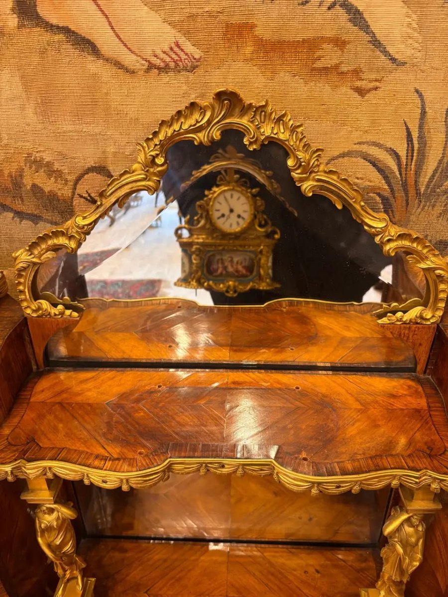 French Louis XV-style Desk By C.c., With Sèvres Porcelain, Alix-photo-4