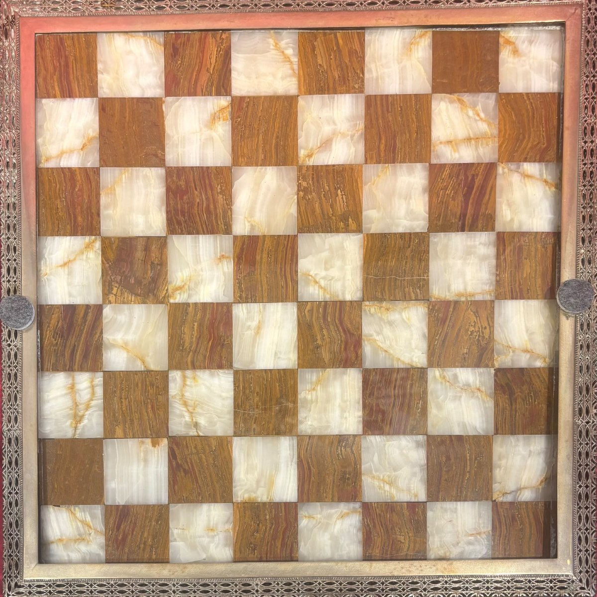 Jeu d'échecs en argent et vermeil dans son coffret de voyage. -photo-2