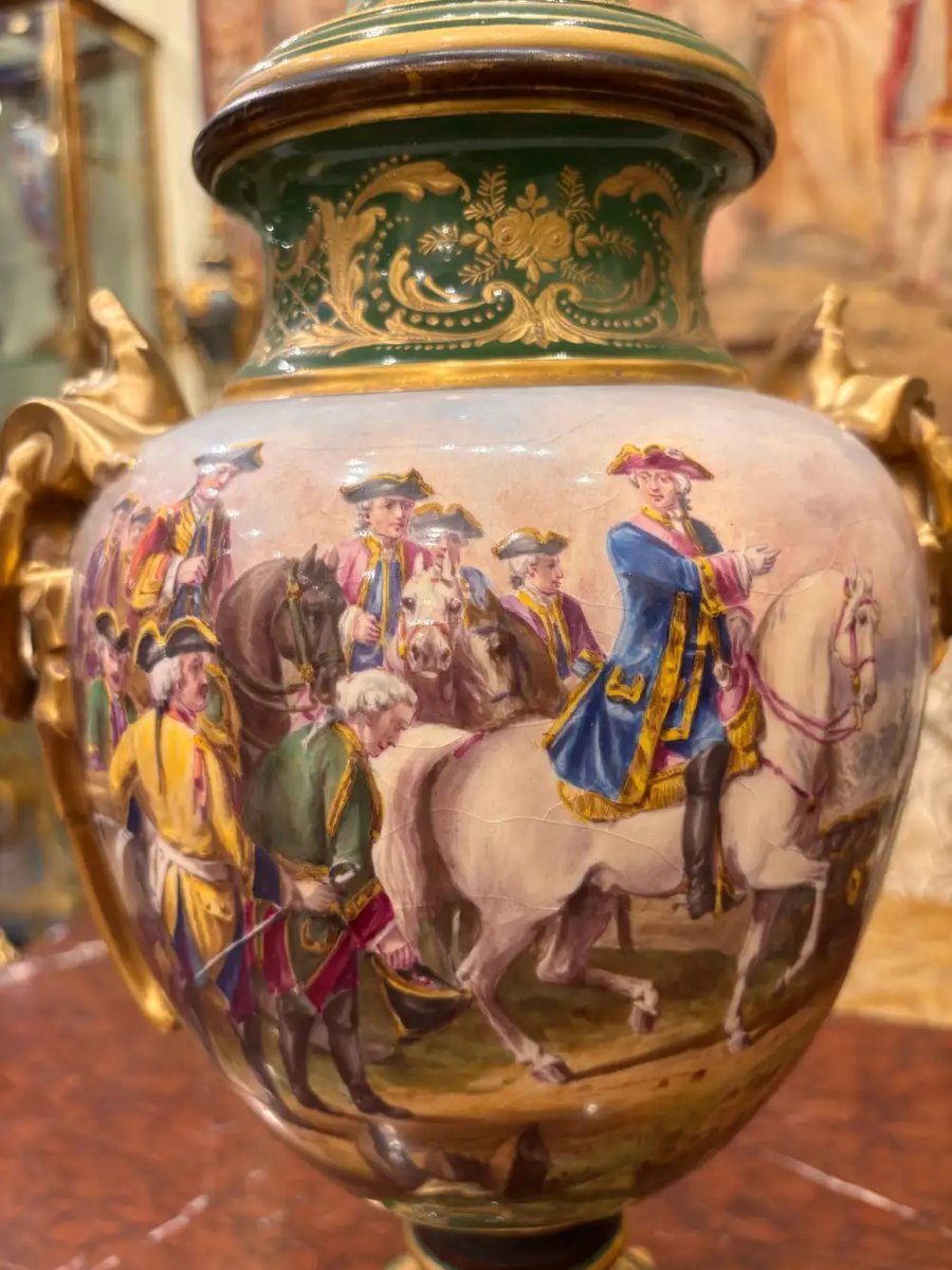 Sèvre - H.DESPREZ , Paire de vases en porcelaine , XIXe siècle, 42 cm -photo-4