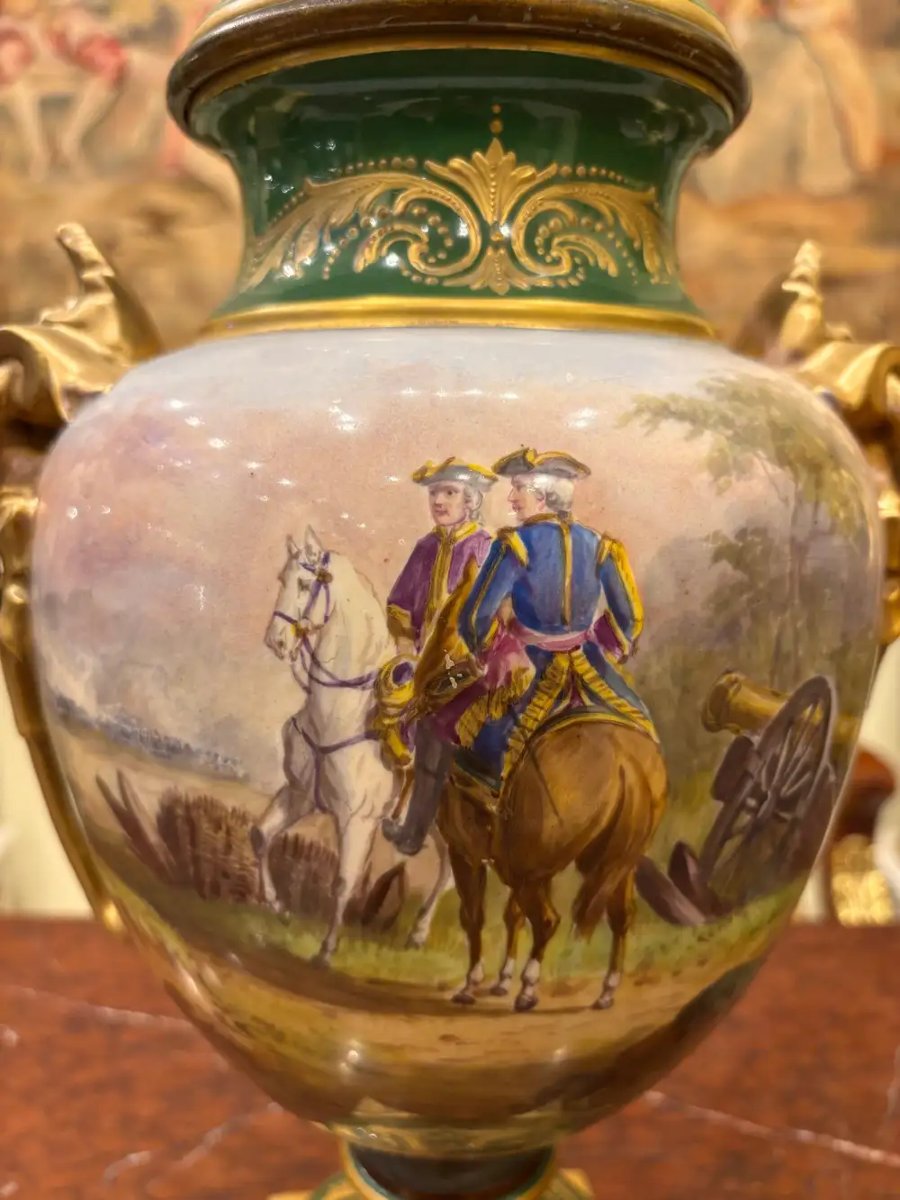 Sèvre - H.DESPREZ , Paire de vases en porcelaine , XIXe siècle, 42 cm -photo-3