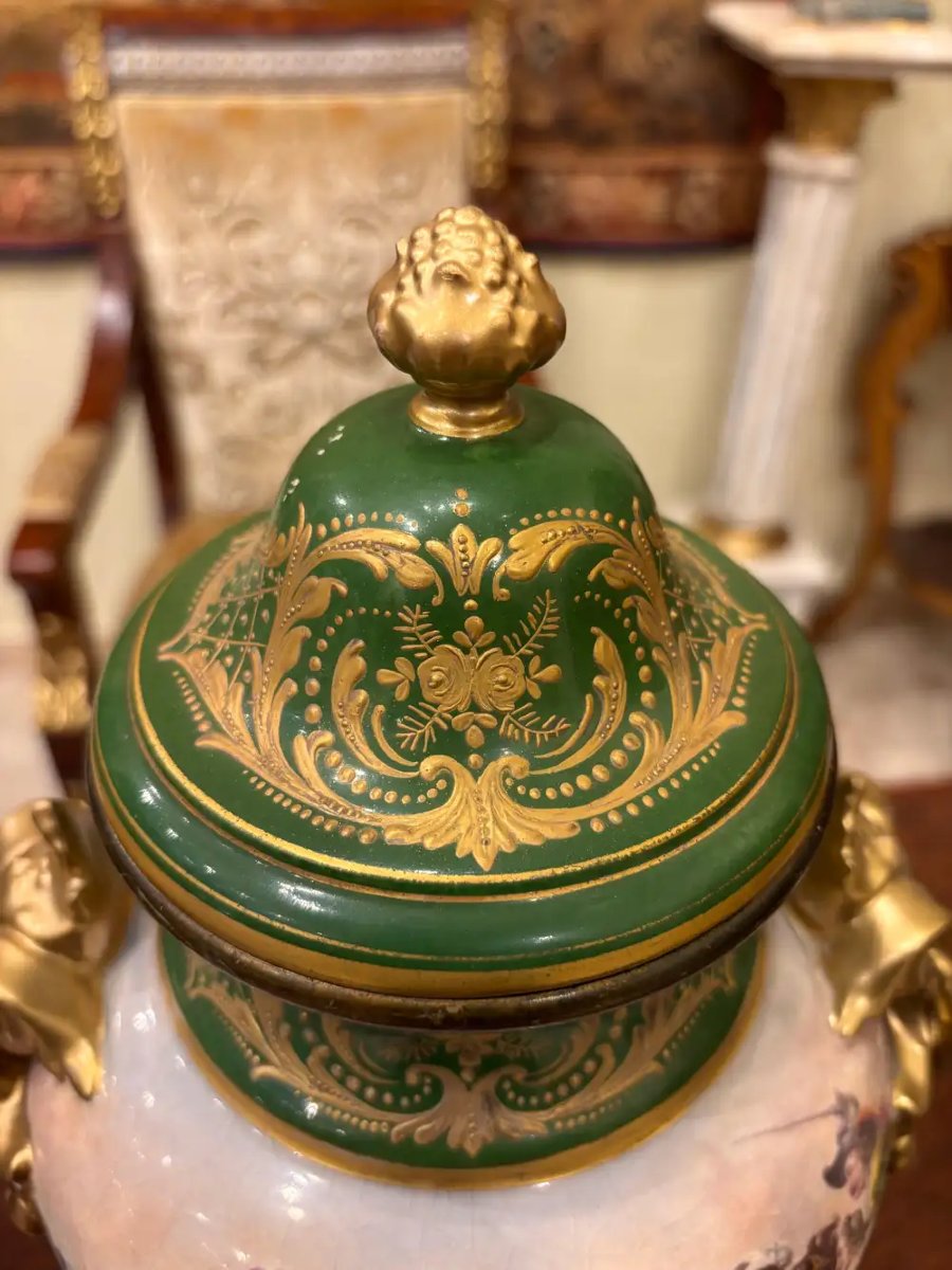 Sèvre - H.DESPREZ , Paire de vases en porcelaine , XIXe siècle, 42 cm -photo-4