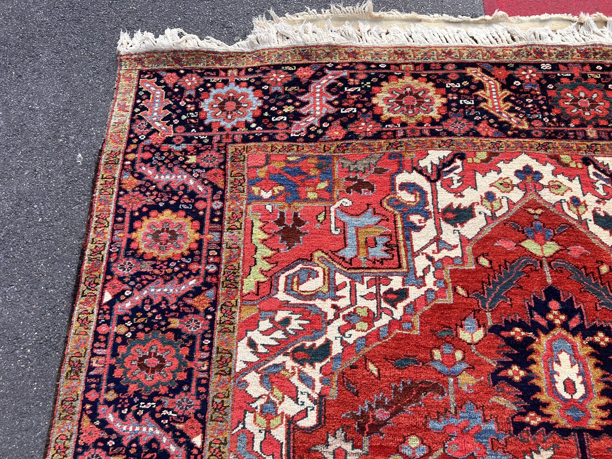 Ancien tapis heriz en parfaite état -photo-4