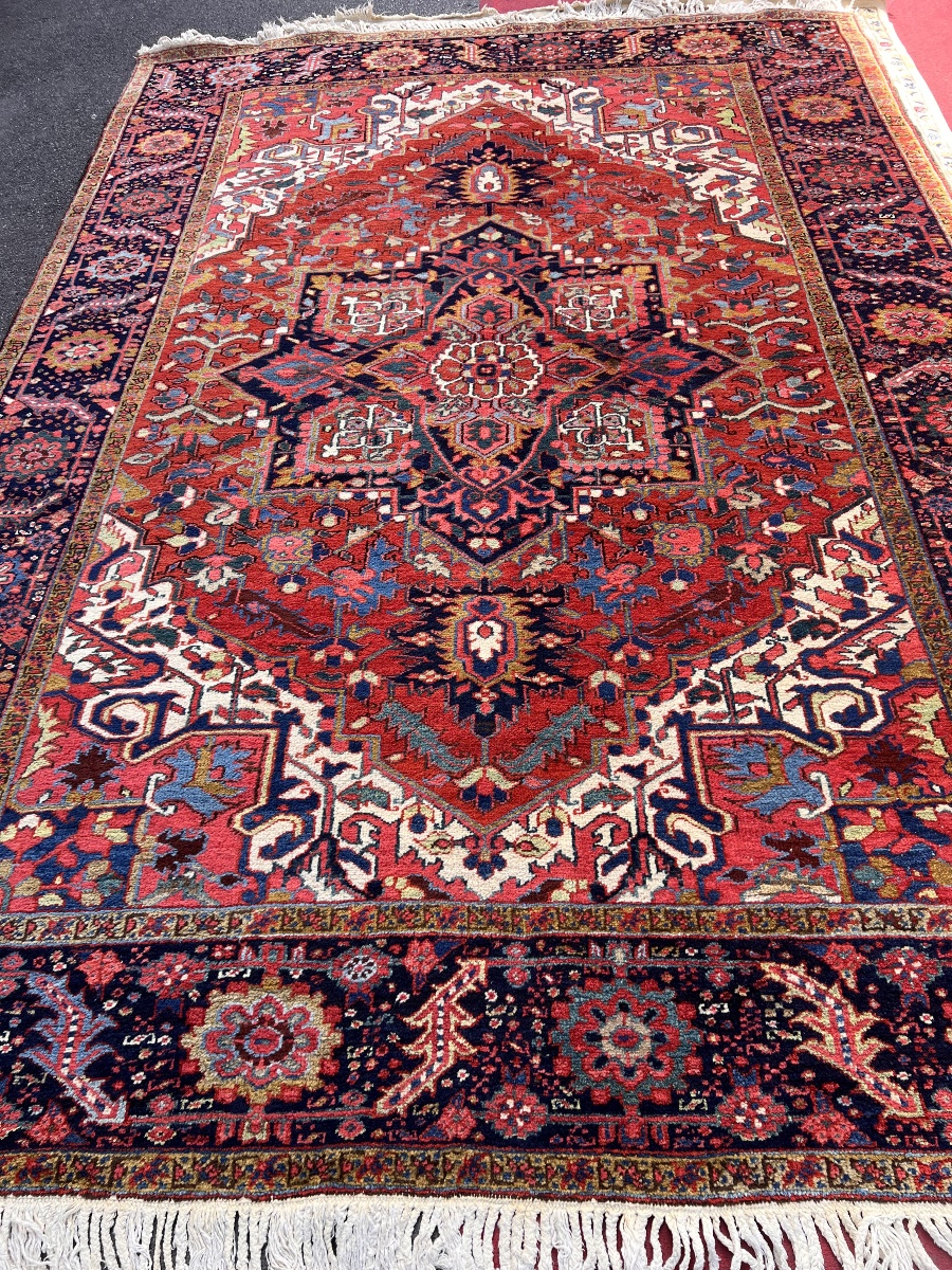 Ancien tapis heriz en parfaite état -photo-3