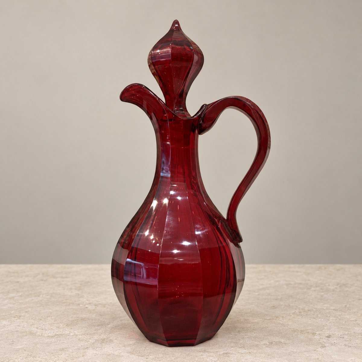 Important Ruby-colored Glass Dessert Service -photo-3