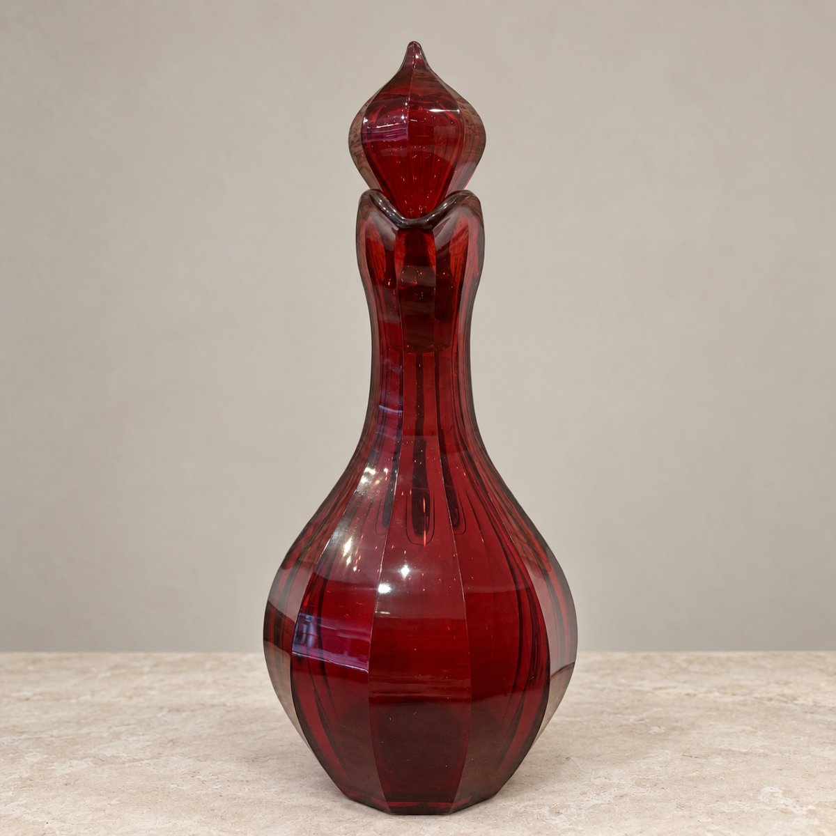 Important Ruby-colored Glass Dessert Service -photo-4
