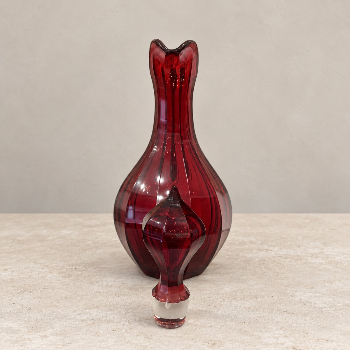 Important Ruby-colored Glass Dessert Service -photo-5