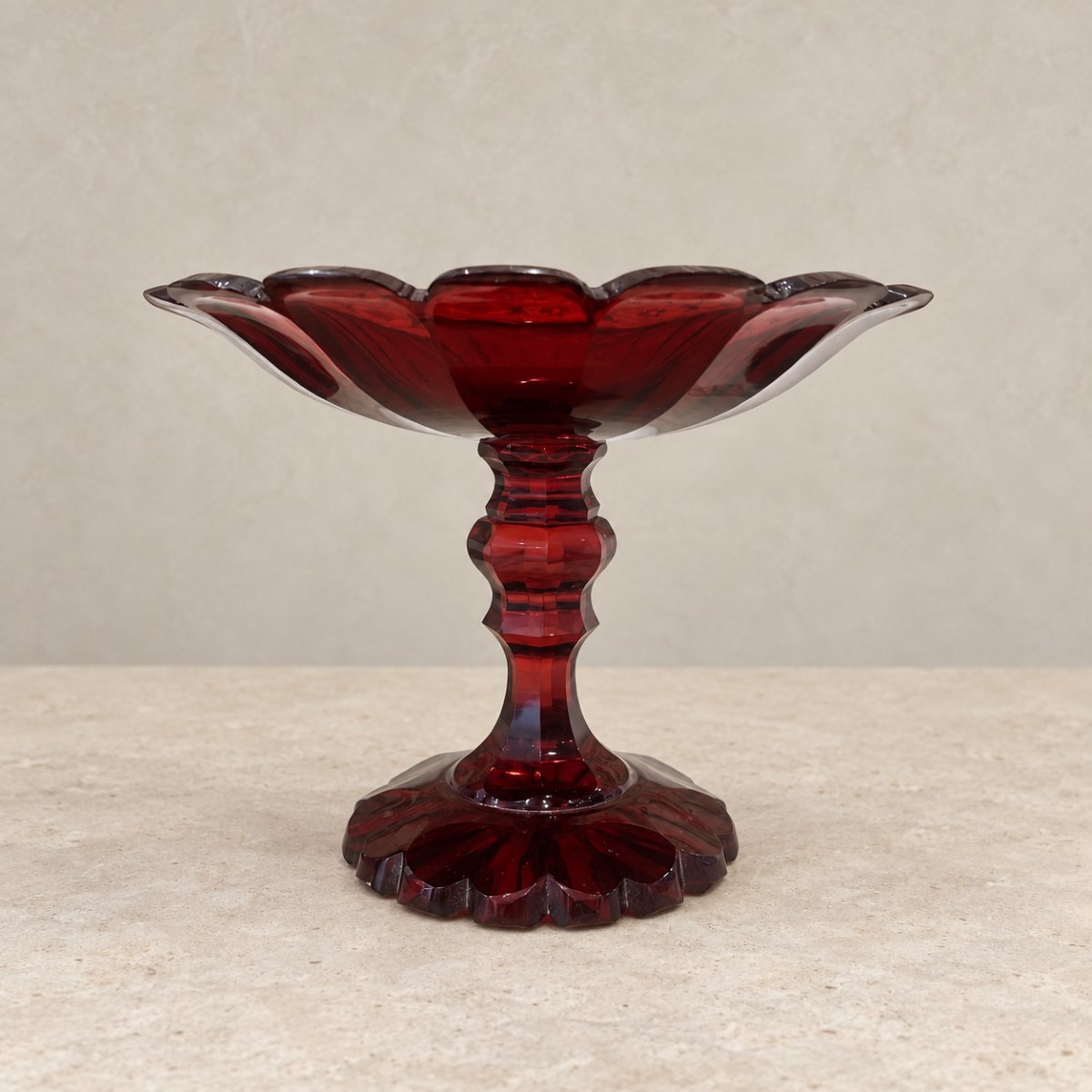 Important Ruby-colored Glass Dessert Service -photo-6