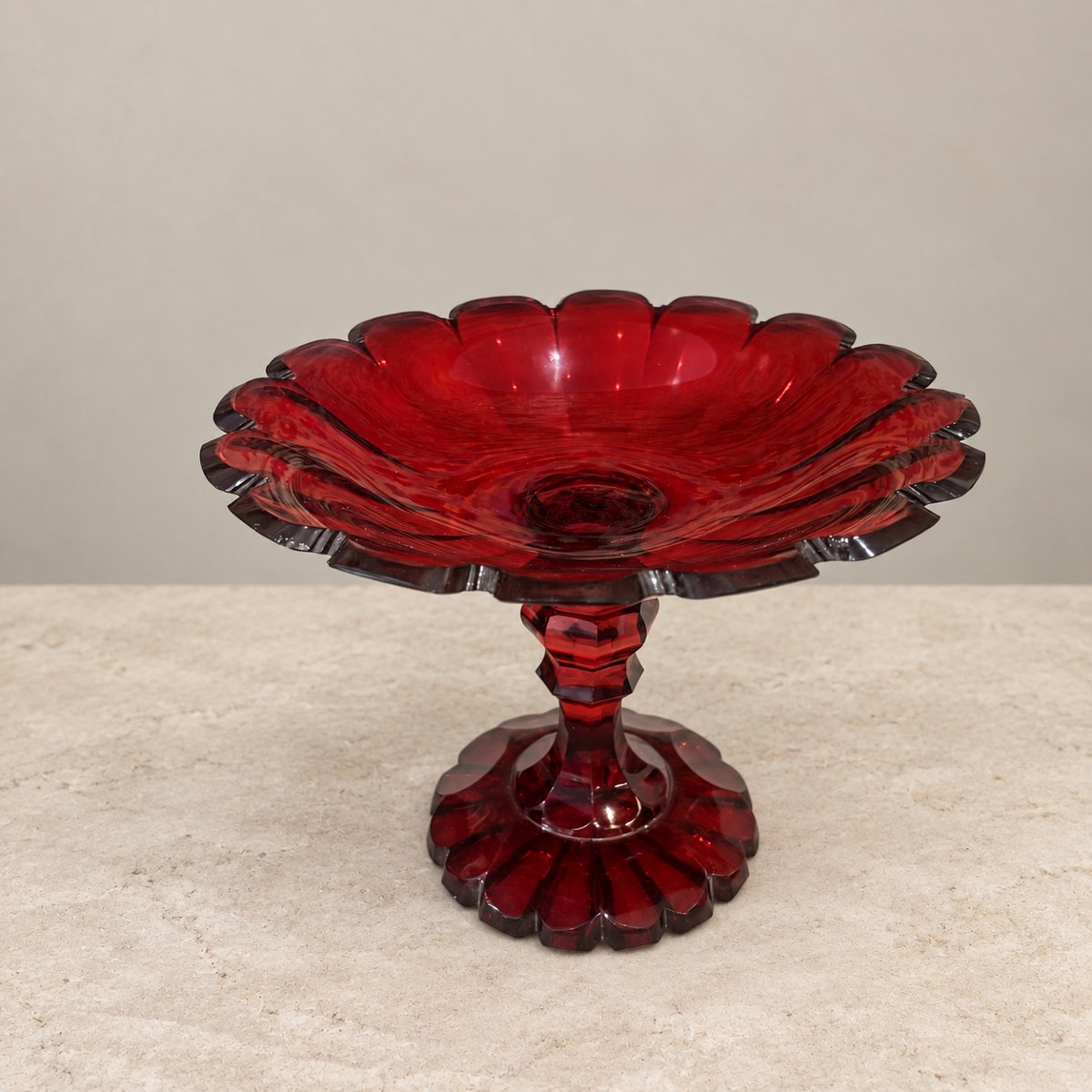 Important Ruby-colored Glass Dessert Service -photo-7