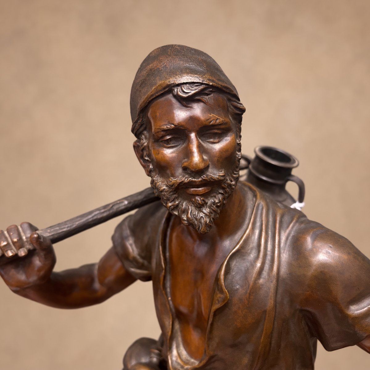 Orientalist Water Carrier, Bronze Sculpture By Debut-photo-3