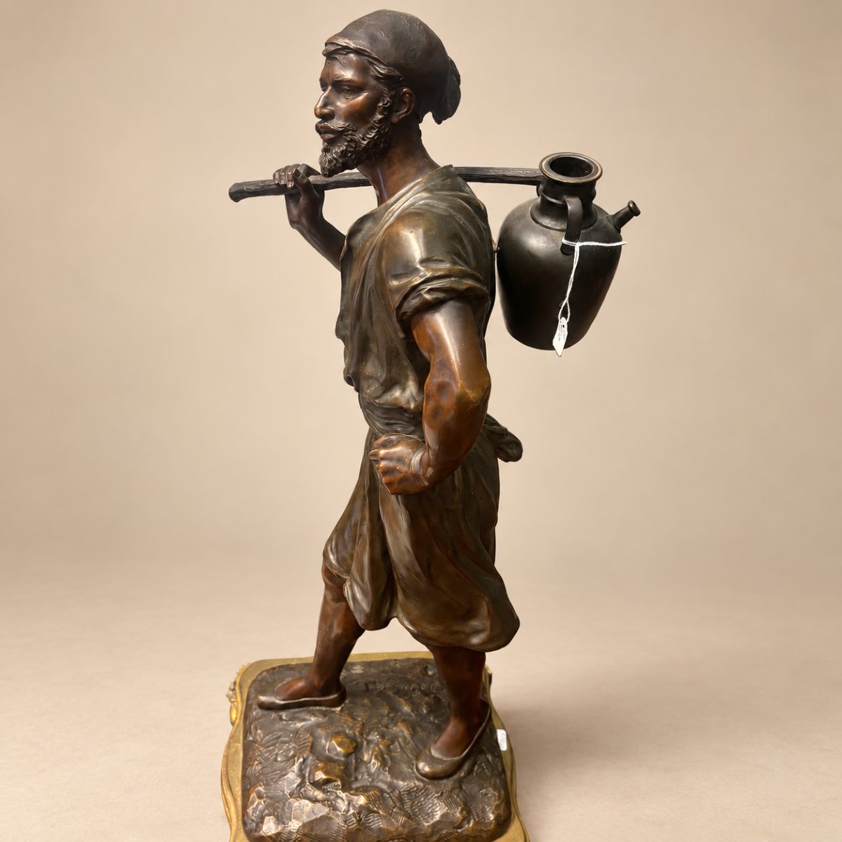 Orientalist Water Carrier, Bronze Sculpture By Debut-photo-1