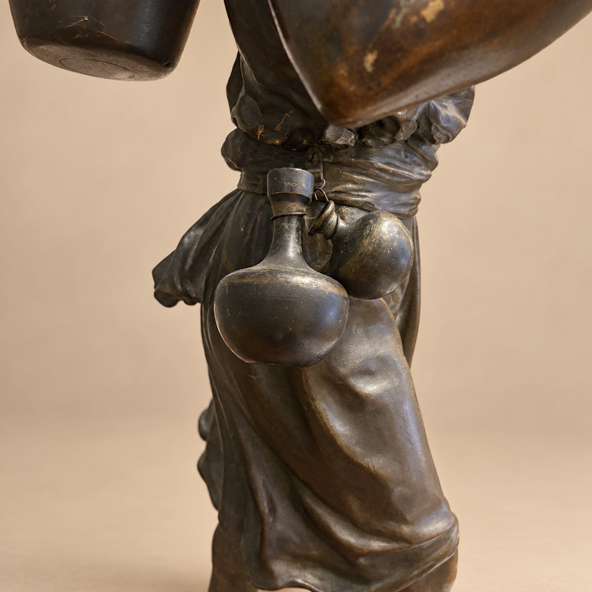 Orientalist Water Carrier, Bronze Sculpture By Debut-photo-3