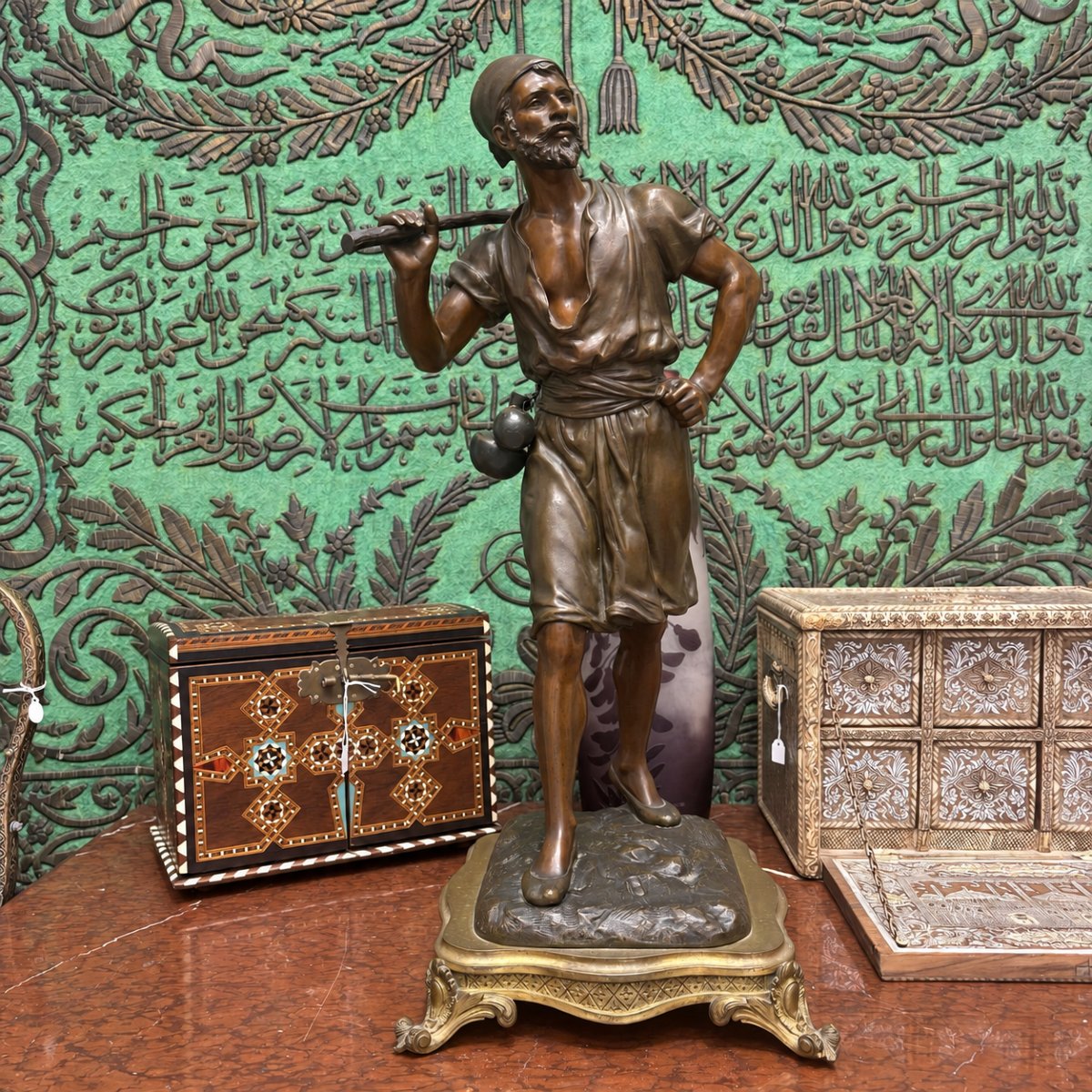 Orientalist Water Carrier, Bronze Sculpture By Debut-photo-8