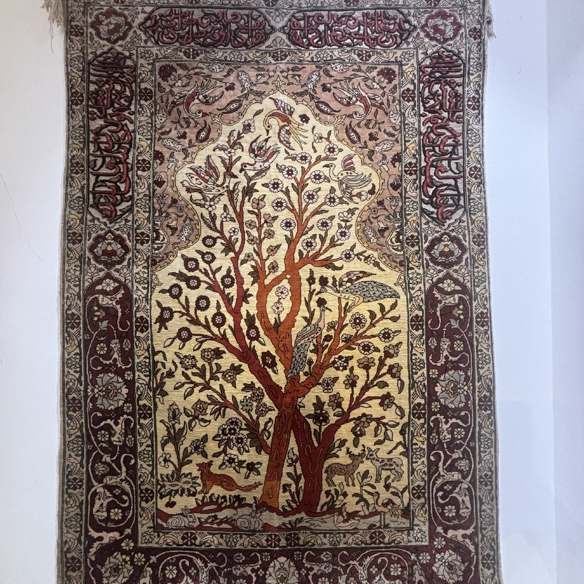 Tapis à l’arbre de vie et inscriptions,  Hereke.-photo-3