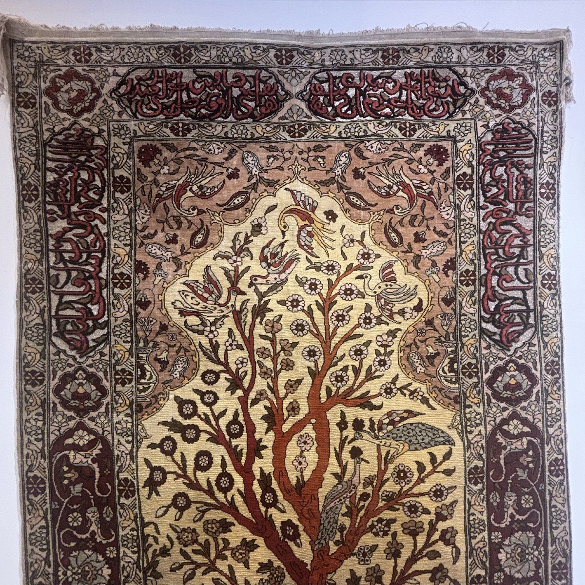 Tapis à l’arbre de vie et inscriptions,  Hereke.-photo-4
