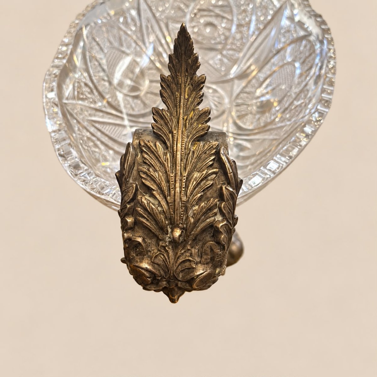 Centre de table en cristal taillé et monture argentée -photo-4