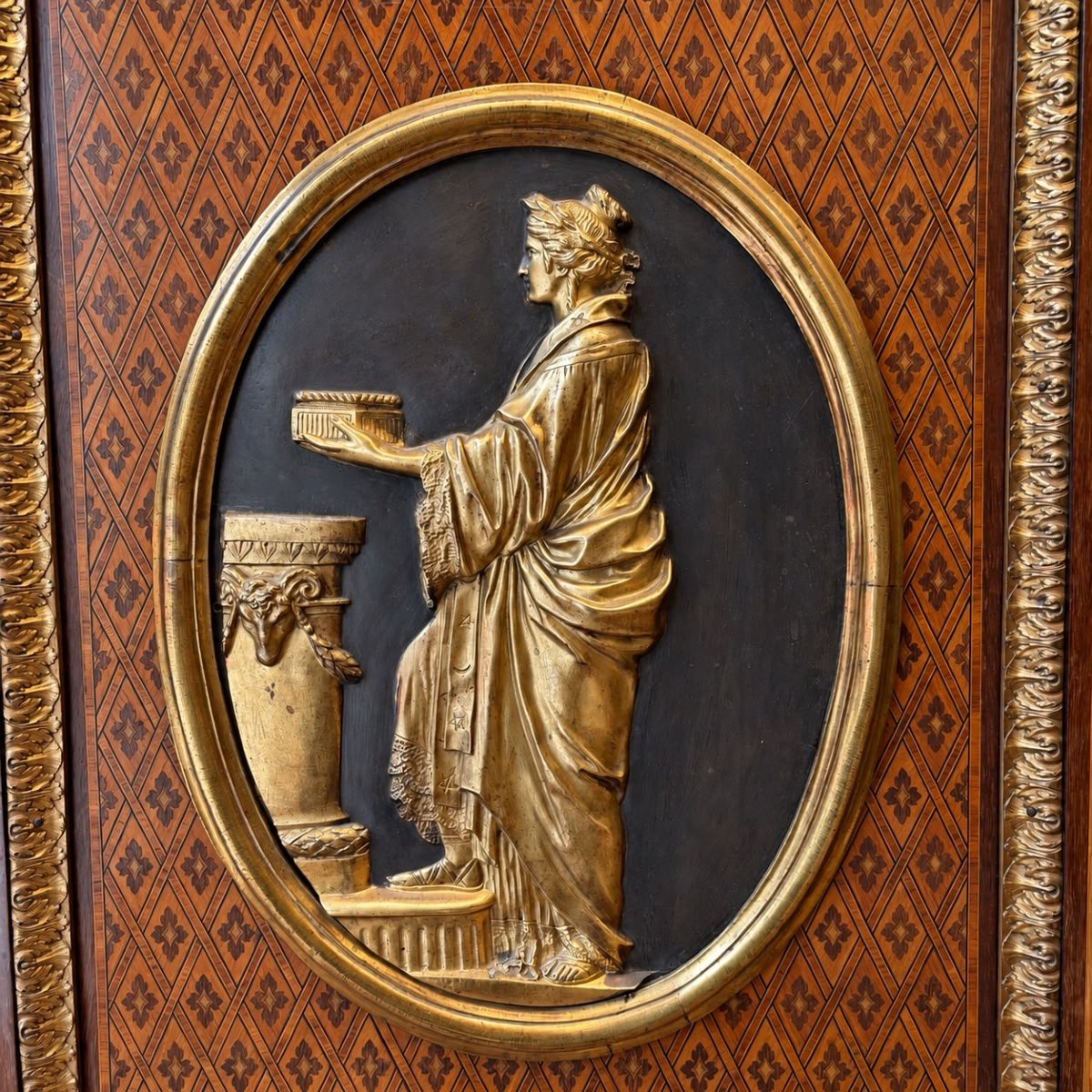 Marquetry Sideboard With Neoclassical Decoration, Napoleon III Style-photo-2