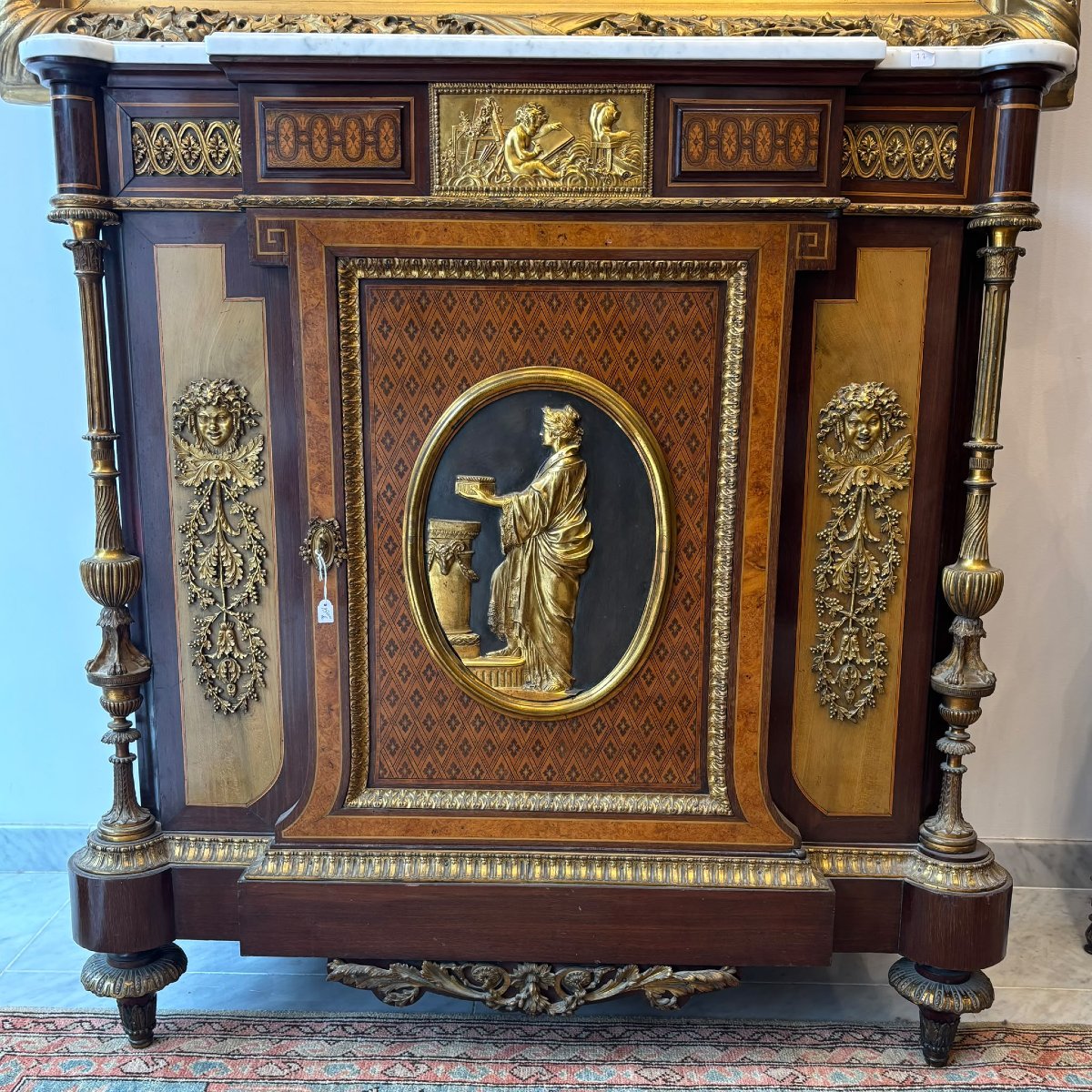 Marquetry Sideboard With Neoclassical Decoration, Napoleon III Style-photo-6