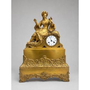 Pendule en bronze doré à figure orientale - Epoque Restauration
