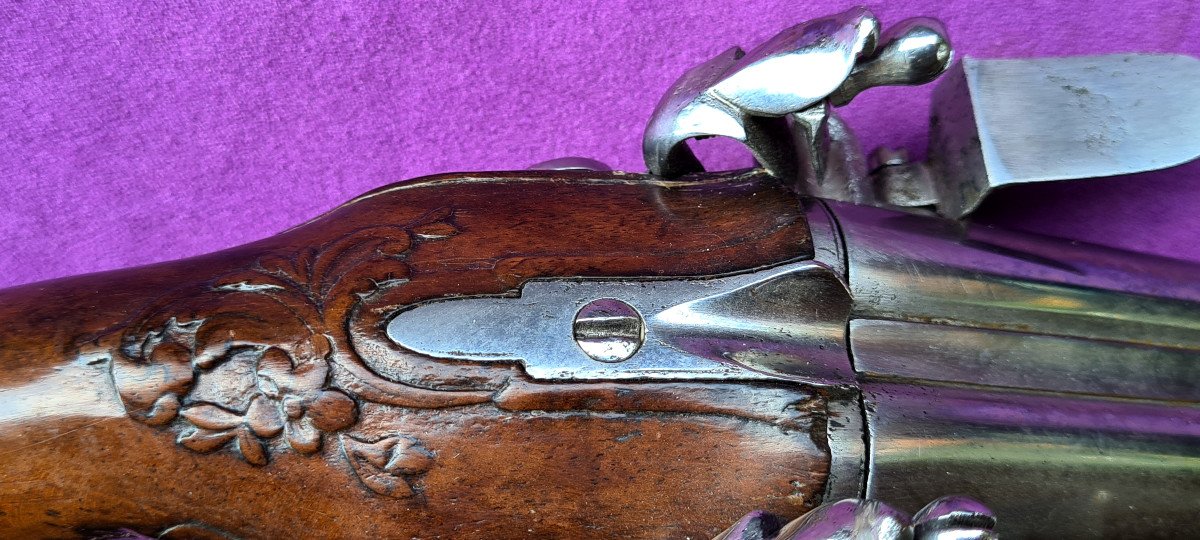 Hunting Pistol With 2 Barrels, Eighteenth Century-photo-5