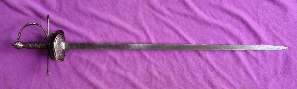 Italian Rapier Late 17th, Engraved Blade-photo-2