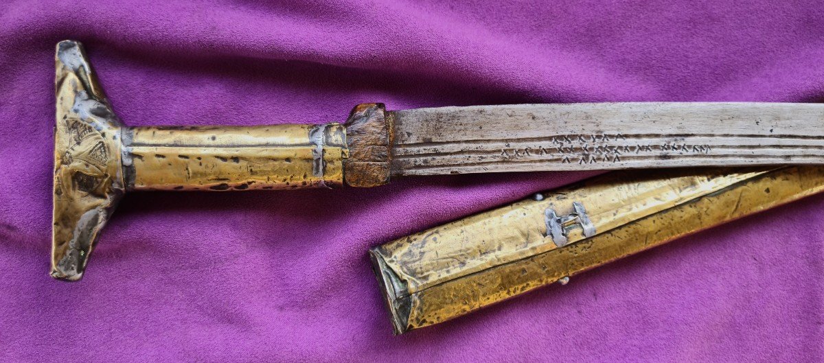 Large Moroccan Berber Cutlass Type "sboula" 19th-photo-5