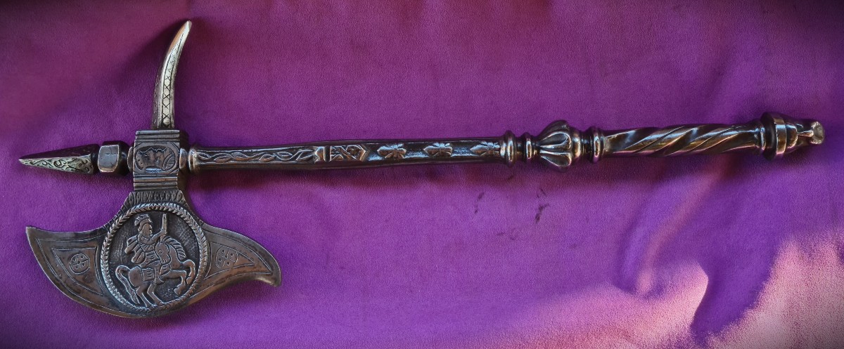 Hache d'Arme en Métal, Style XVIème-photo-2