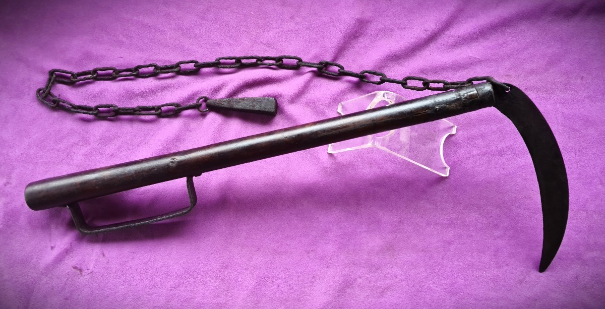 Kusarigama Japanese Combat Sickle, Edo Period-photo-2