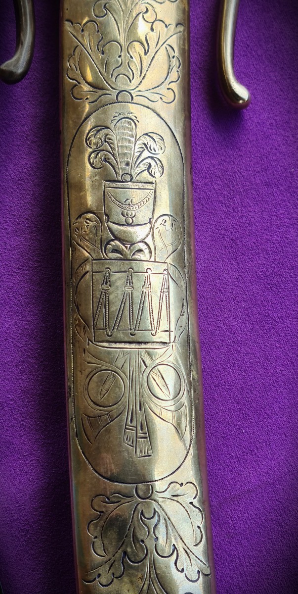 Rare sabre de tambour- major des chasseurs de la Garde Impériale Ier Empire-photo-4