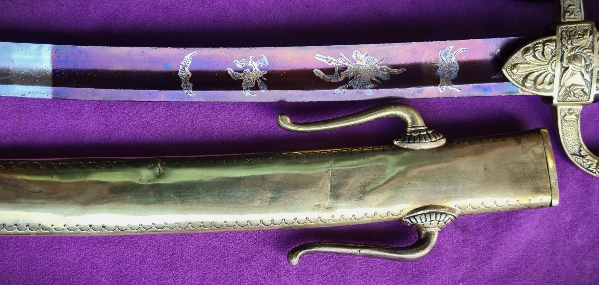 Rare sabre de tambour- major des chasseurs de la Garde Impériale Ier Empire-photo-5