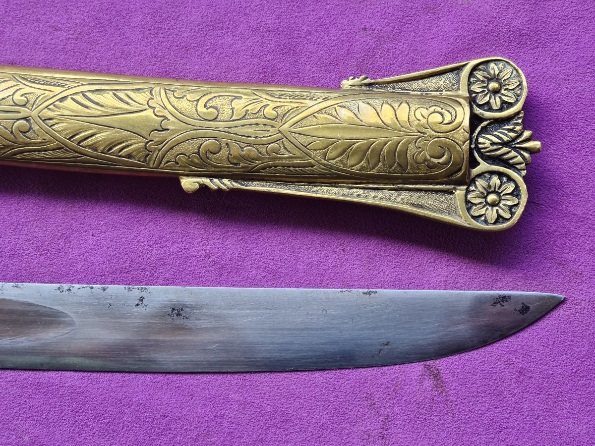 Rare sabre de tambour- major des chasseurs de la Garde Impériale Ier Empire-photo-6