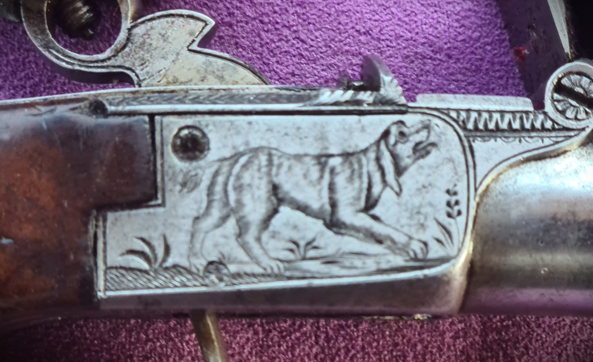 Pair Of Finely Engraved Flintlock Pistols, 1st Empire-photo-3